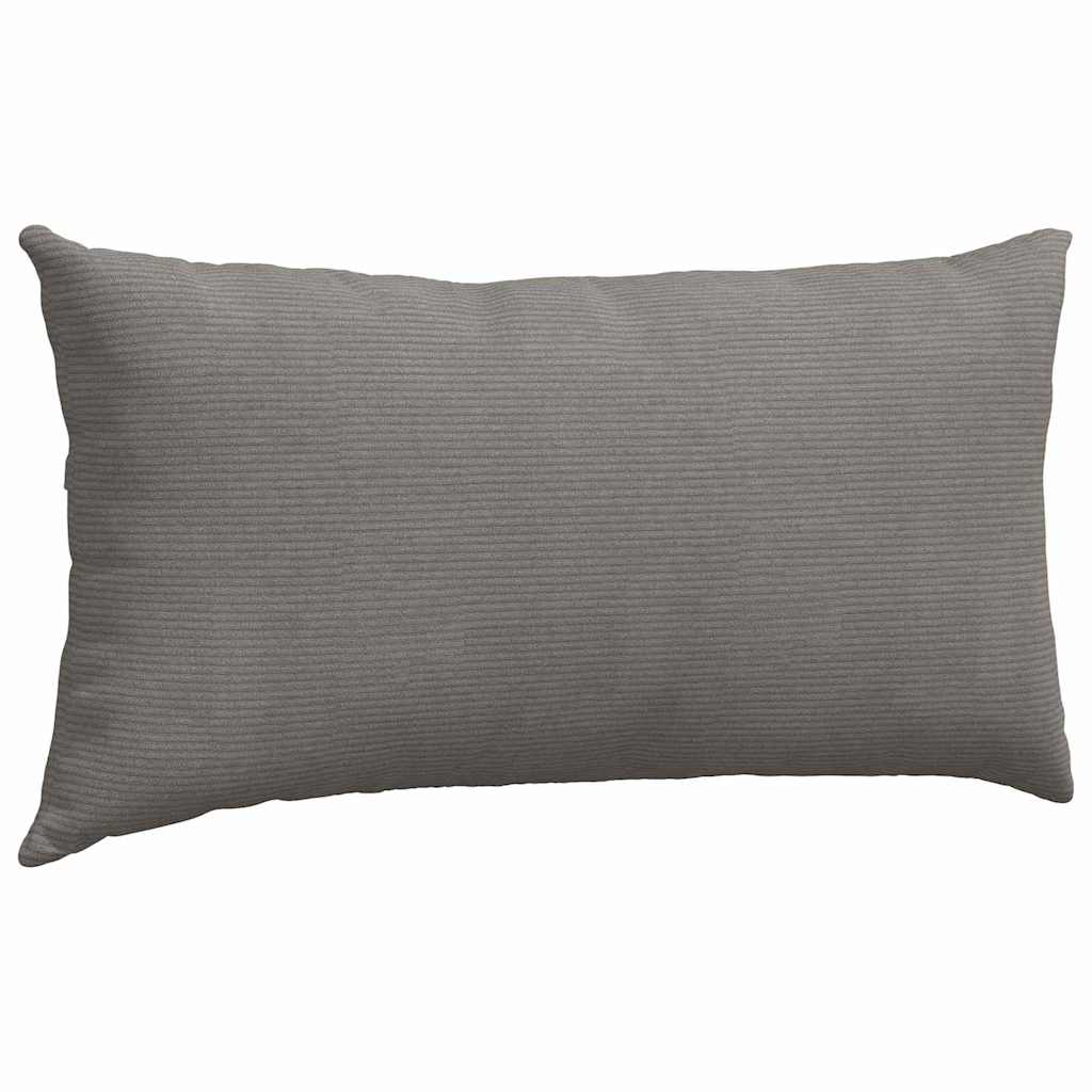 Sofa Cushions 2 Pieces Light Grey 80 X 40 Cm Corduroy Fabric