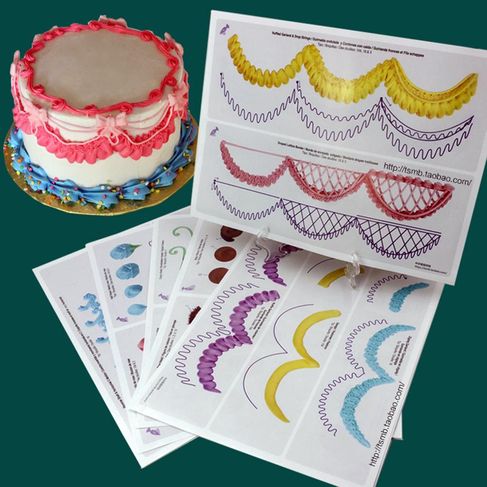 23 Sheet Cake Decorating Practice Board Different Patterns Sugarcraft Templates Icing Drawing Paper for Professional Bakers