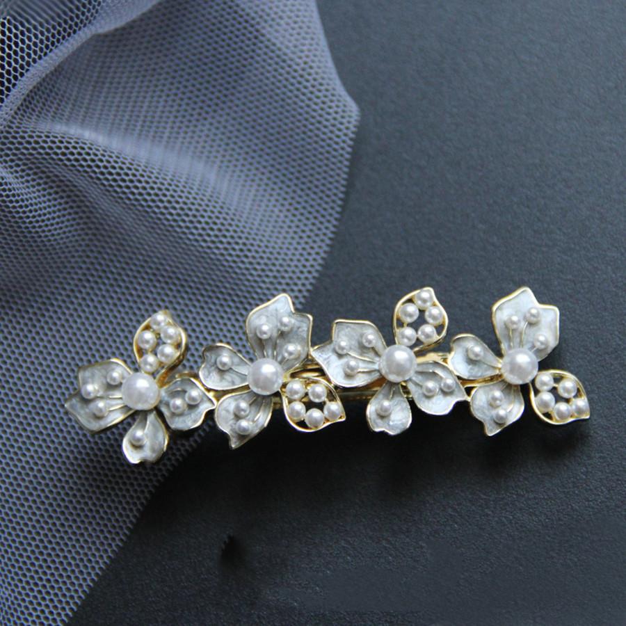 Koreanische Seniorenmode Tropföl Kristall Perle Haarspangen Elegant Damen Haarspangen Haarnadeln Haarklammern Kopfbedeckung Haaraccessoires