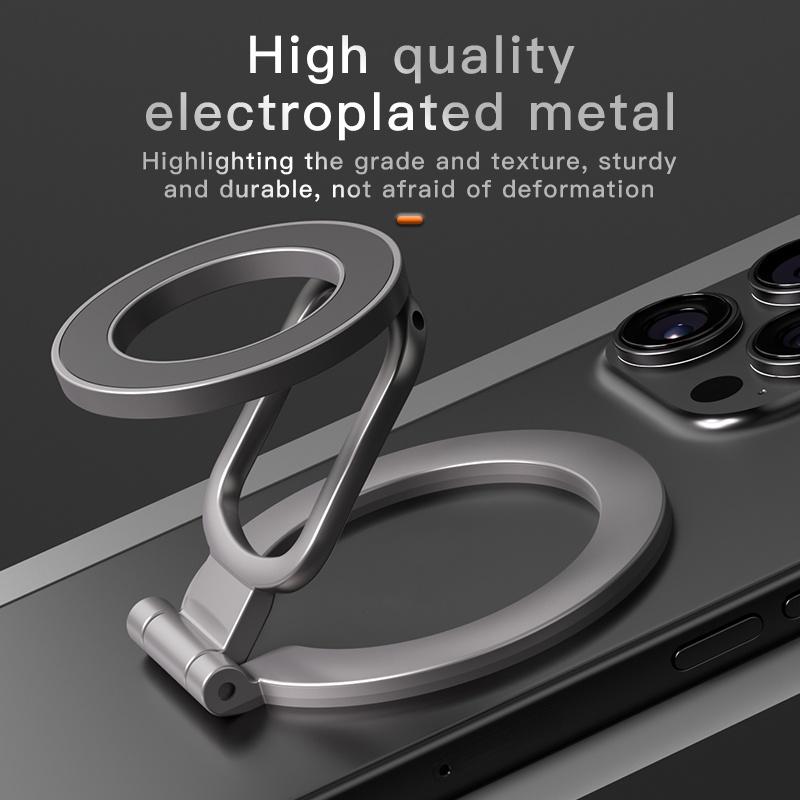 2025 Double Sided MagSafe Phone Stand Magnetic Phone Ring Holder Kickstand Magnet Grip for iPhone 15 14 Android Gym Car Holder