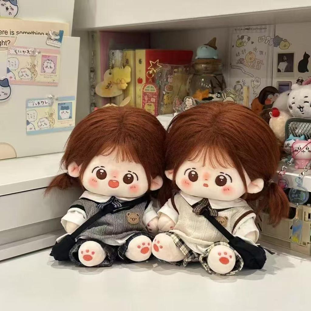 Uniform School For 20Cm Cotton Doll Clothes Knitted Vest Cotton Idol Doll Clothes Outfit Fashion Plush Doll Clothing Accessories