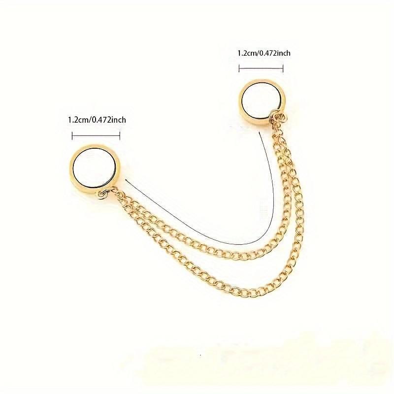 No-Sew Magnetic Alloy Hem Adjuster & Waist Cinch Chain - Pant Leg Clip, Clothing Shortener Tool with Decorative Buckle