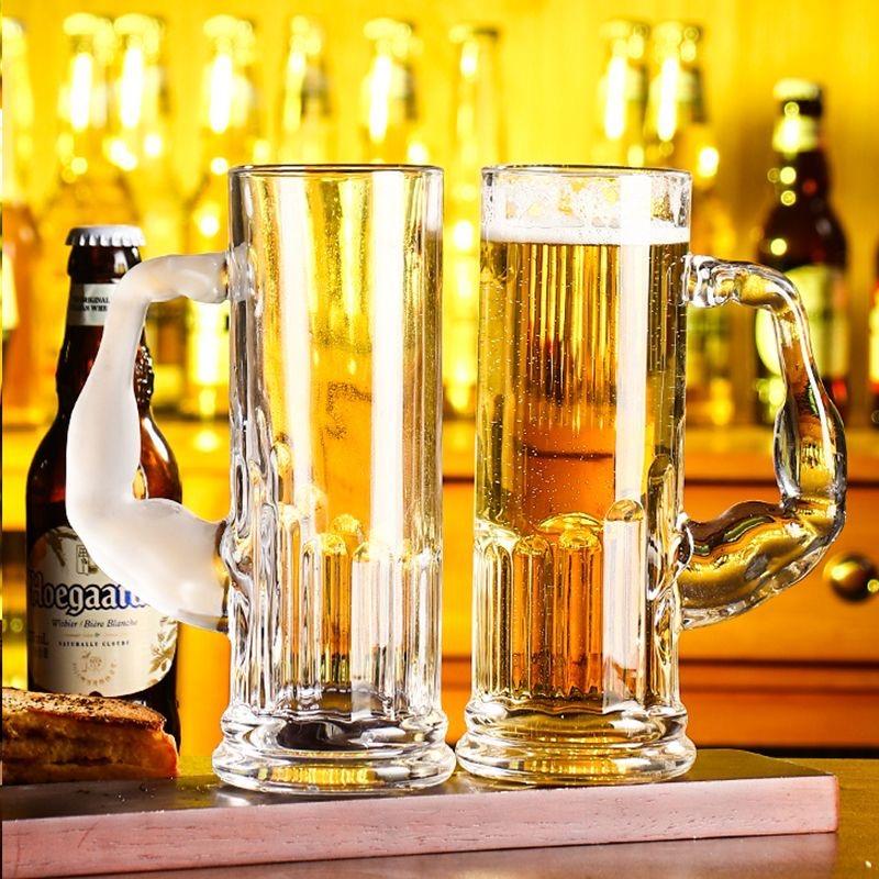 Hercules Muscle Beer Mug – Large Capacity Glass with Handle for Beer, Water, or Wine