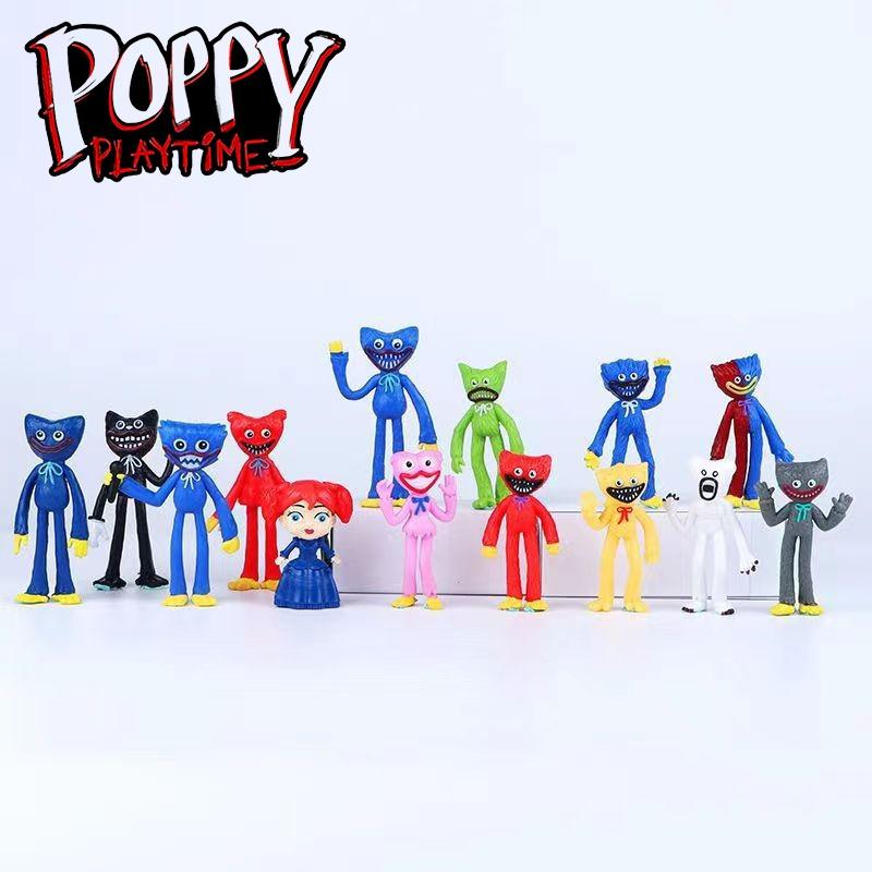 Poppy Spielfiguren Huggy Wuggy Modell-Display-Spielzeug Topper Kindergeschenk 6/8-teiliges Set