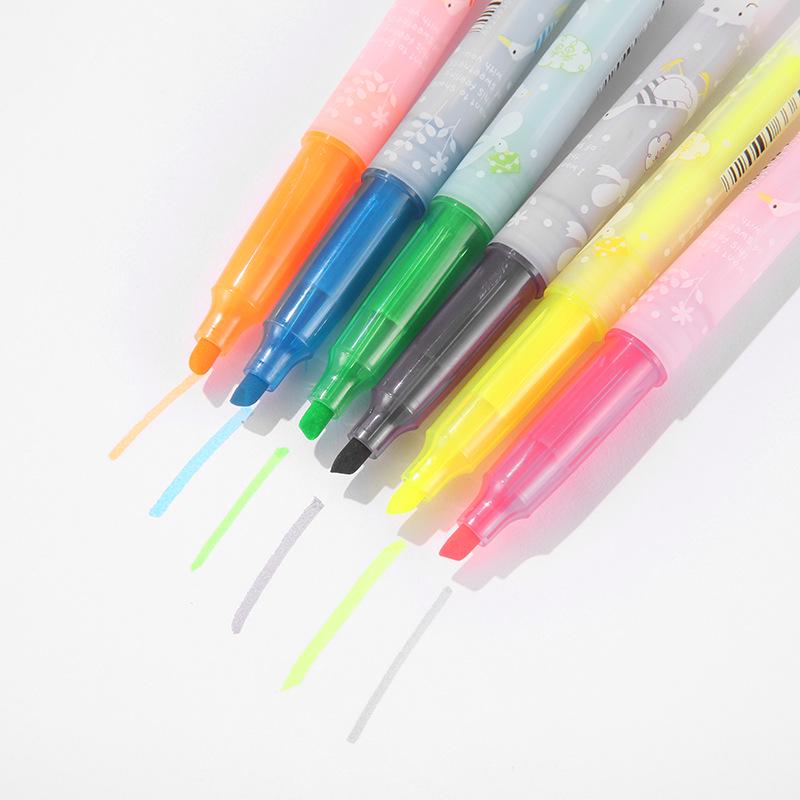 Duckling-Scented Fluorescent Pens (6 Colors) for Marking, Note-Taking, Drawing, & Doodling.