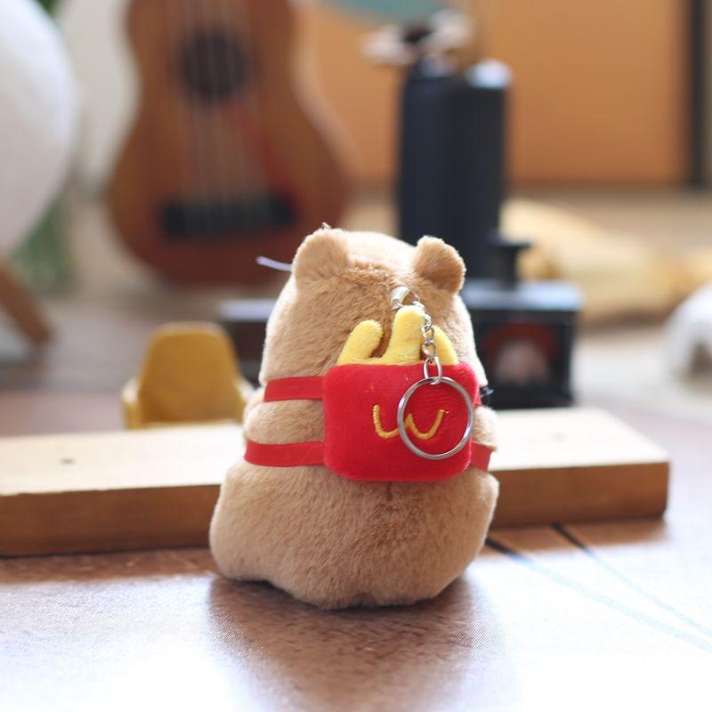 Plush Capybara Keychain Stuffed  With Pp Cotton Short Plush Backpack Gift Decor