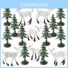 Christmas Deer Model Pvc Snowy Forest Decor With Wildlife Scene For Holiday Display