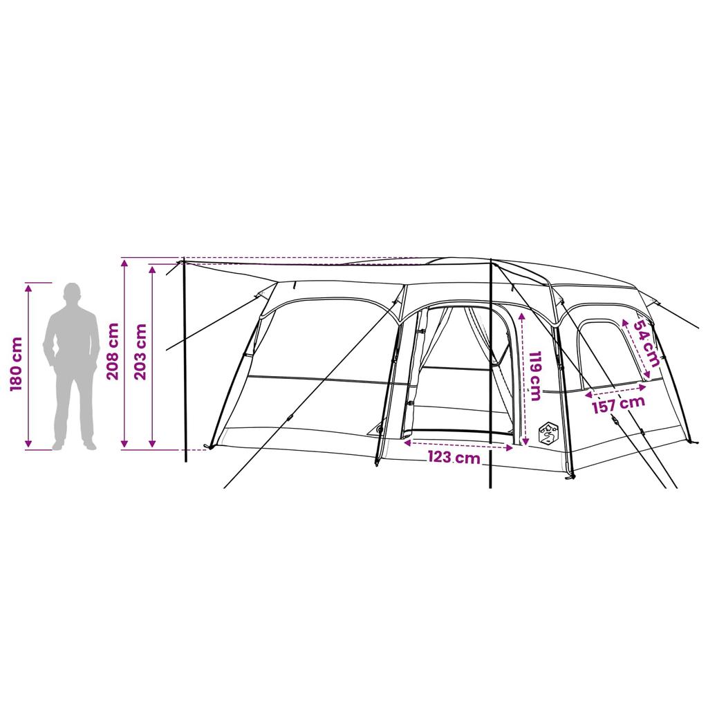 Family Tent Olive Green 420 x 305 x 200 cm Polyester and Steel