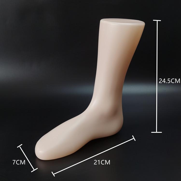 Black Plastic Foot Mannequin Model for Displaying Socks and Shoes - Male & Female Style, Flat-Bottomed, Ideal for Retail and Fashion Showcases.