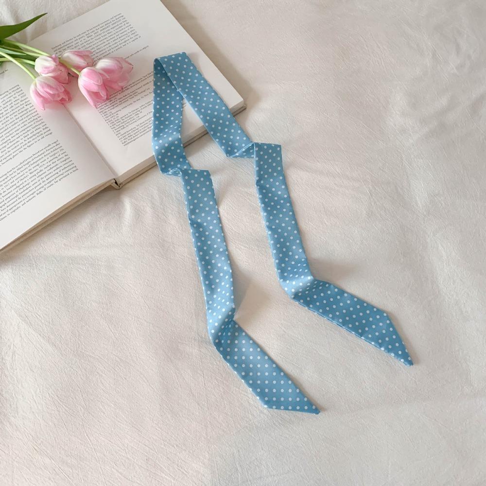 Bow Ties Long Silk Scarf Printed Long Ribbon Scarves Plaid Scarf Collocation Clothing Accessories