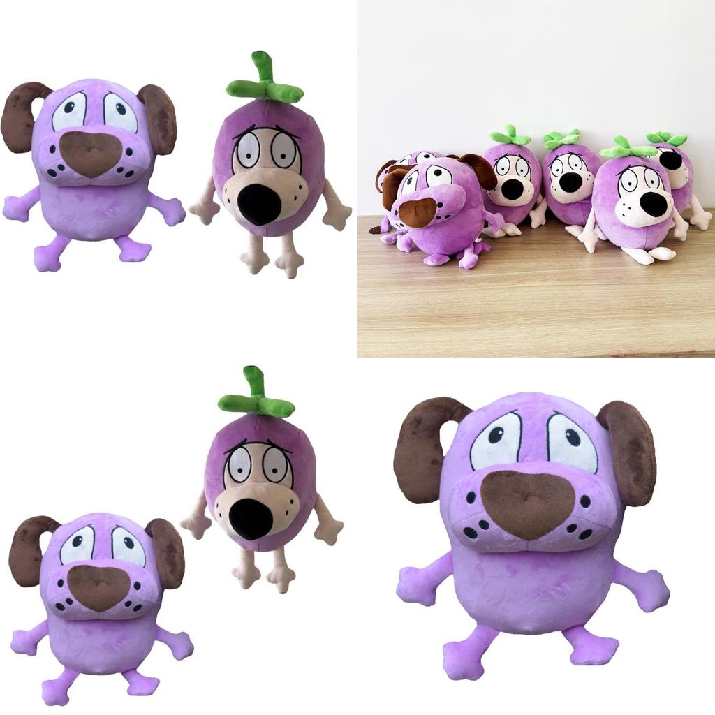 Eggplant Courage Plush Dog Stuffed Animal With Soft Short Plush For Kids Gift