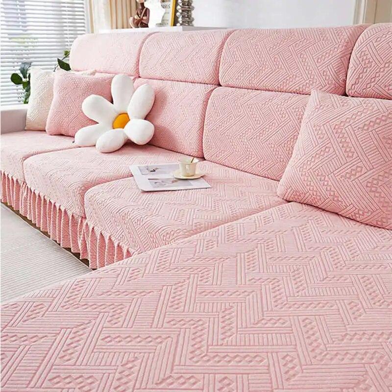 Four Seasons Universal Sofa Cushion Covers with Skirt All-inclusive Non-slip Couch Slipcover Combination Sofa Mattress