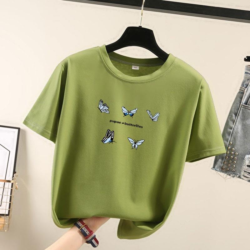 Summer 2025 New Short-sleeved T-shirt Women's Round-neck Printed Top