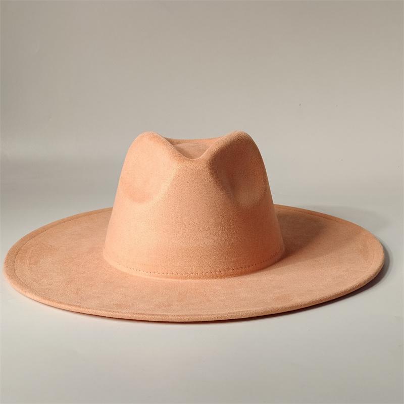Cappelli Fedora Rancher in Camoscio Vegano Cappelli Vuoti per Burning Cuore Multicolore a Forma di Cappello 9.5cm Ala Unisex Cappello Jazz Cappello da Chiesa