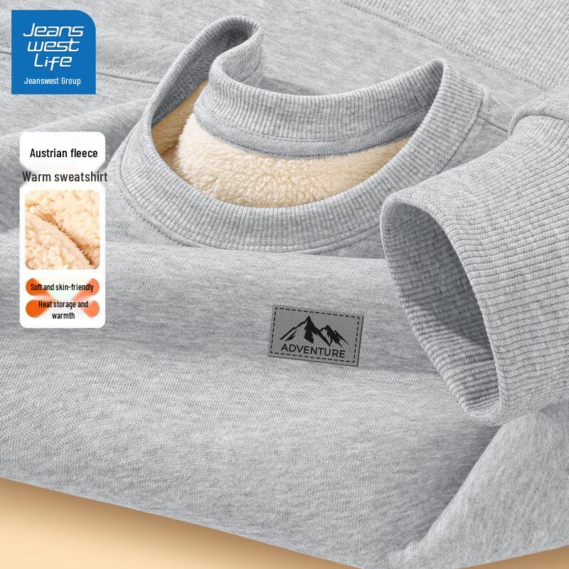 

JEANSWEST LIFE Мужской зимний свитшот большого размера с толстой флисовой подкладкой 3XL