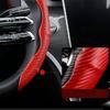 Carbon Fiber Pattern Car Steering Wheel Cover Anti-Slip Massage Handle Interior Decoration Card Holder Auto Steering Covers