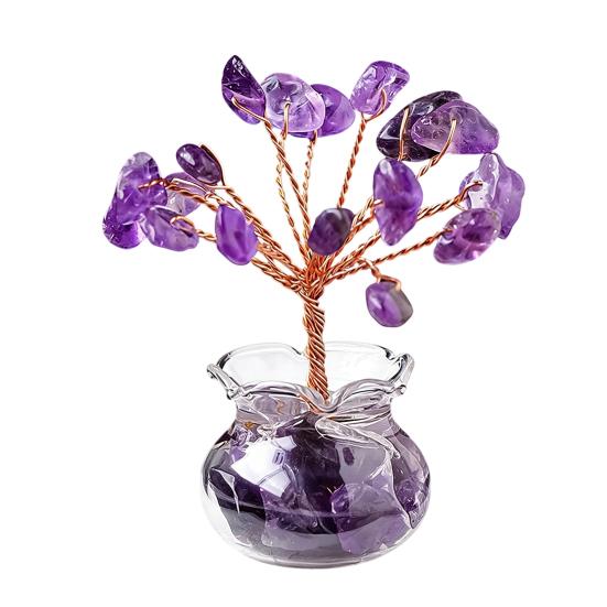 Künstlicher Kristall Geldbaum Figur, Handgefertigte Heilende Naturstein Reichtum Baum Statue, Künstlicher Edelsteinbaum für Heim Büro Tisch Feng Shui Dekor