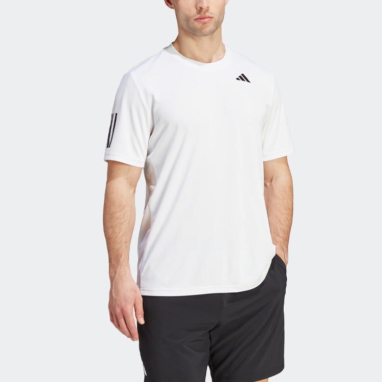 Adidas Club 3-Stripes Logo Print Tennis T-Shirt Men Tops White IS2297