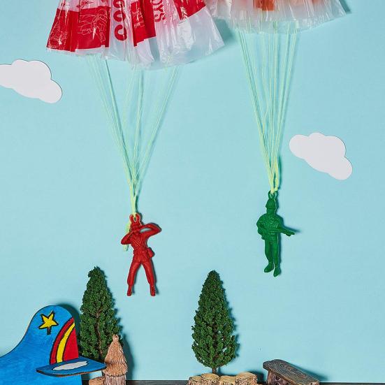 10 Stück Fallschirm Männer Armee Soldaten Mini Figuren Handwerfen Outdoor Kinderspielzeug