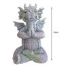 Zahradní socha draka na meditaci s LED osvětlením, pryskyřice, tvar dinosaura, venkovní ozdoba na dvůr, dekorativní socha do domácnosti