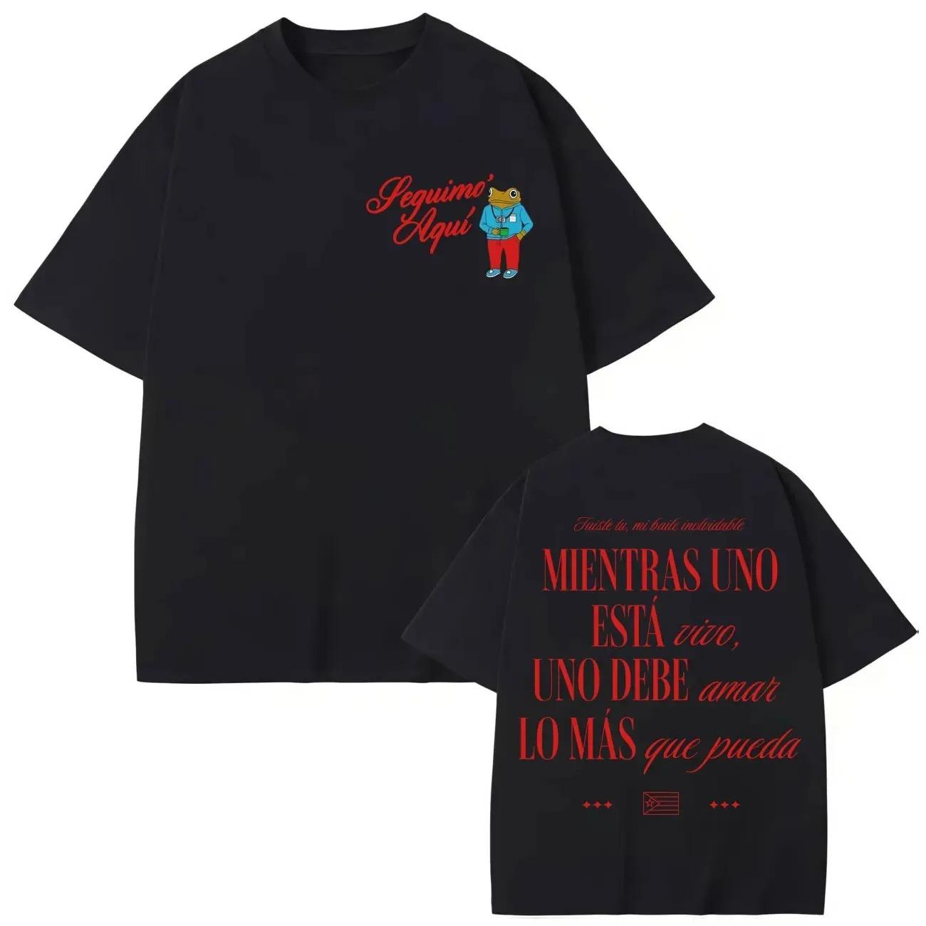 Hot Selling Bad Bunny Poster Print TShirt Street HipHop Fashion Cotton Summer New Loose Casual Plus Size Tops for Unisex WOMEN S