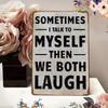 YOURBRAND Retro Humor Metal Sign - "Sometimes I Talk To Myself" Funny Quote 12x8inch - Durable Wall Art for Home Living Room