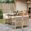 Vidaxl 5-Cz. Gartenmöbel-Set mit Kissen, Beige, Polyrattan