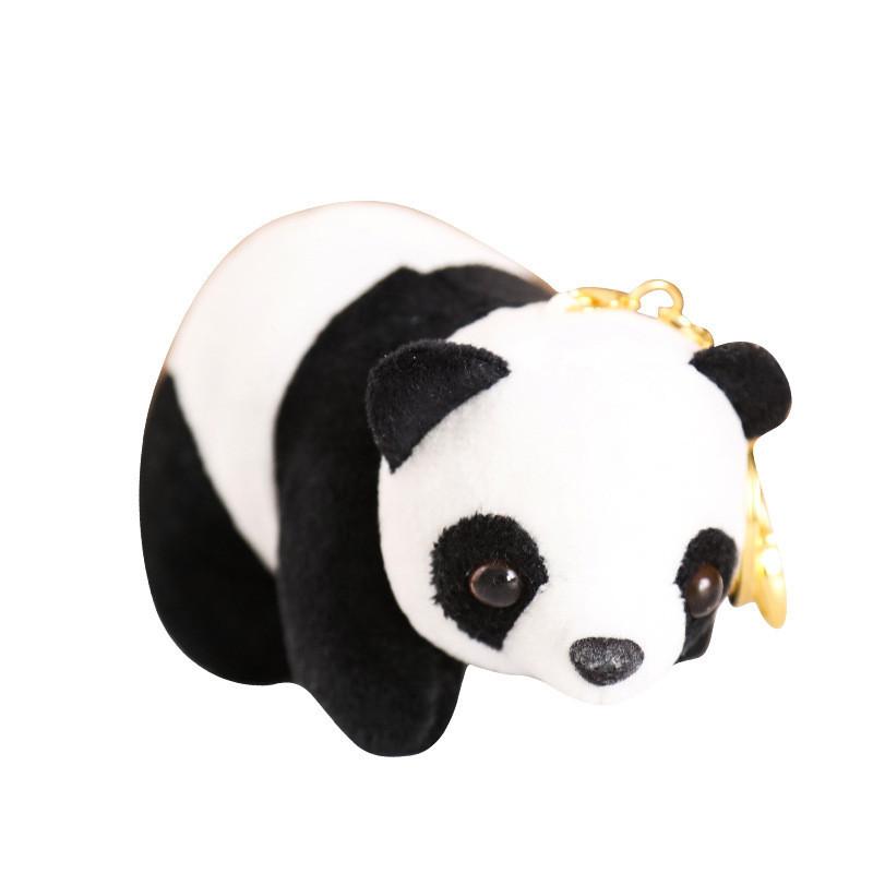 Lovable Real-life Panda Plush Keychain Cute Bear Stuffed Toy Gift