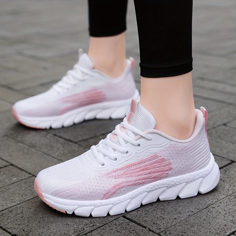 2025 Spring New Flyknit Breathable Running Shoes Sports Women Casual Shoes Soft Bottom Couple Models Men and Women Small White Shoes