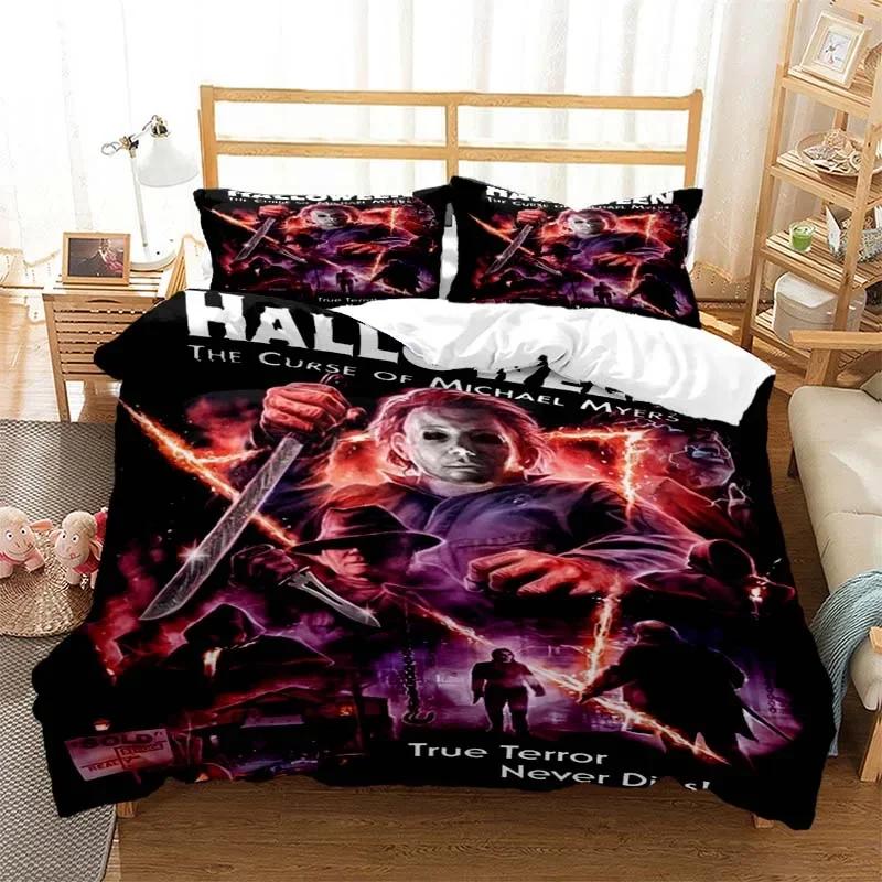 Halloween Michael Myers 3D Printed Bedding Set Duvet Covers Pillowcases Comforter Bedding Set Bedclothes Bed Linen