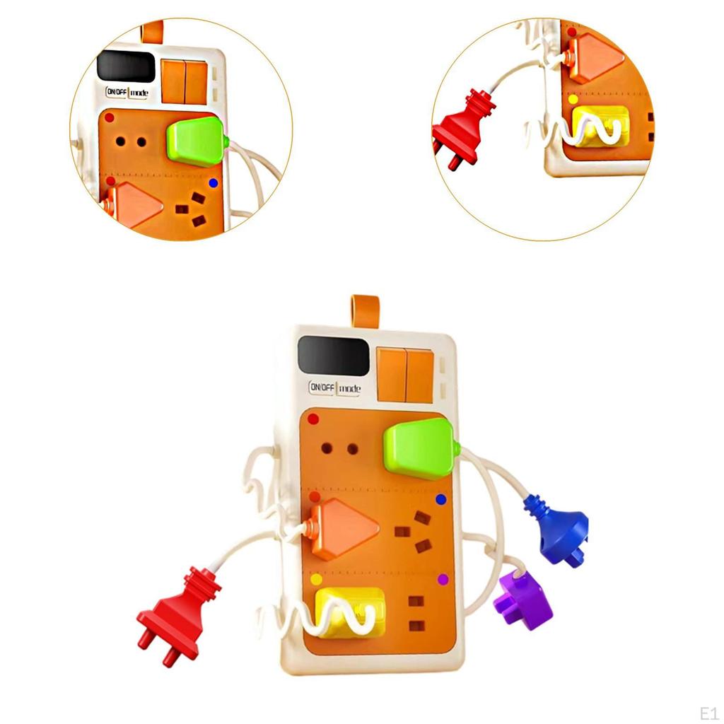 Sensory Plug Outlet Portable with Realistic Plugs Gift Busy Board Fine Motor Skills Activity