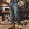 Blugi Bărbați Jieleinuo Retro American Larg Drept Spălați cu Piatră