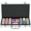 Poker Set with 300 Chips, Case, Mat, 2 Card Decks, 5 Dice