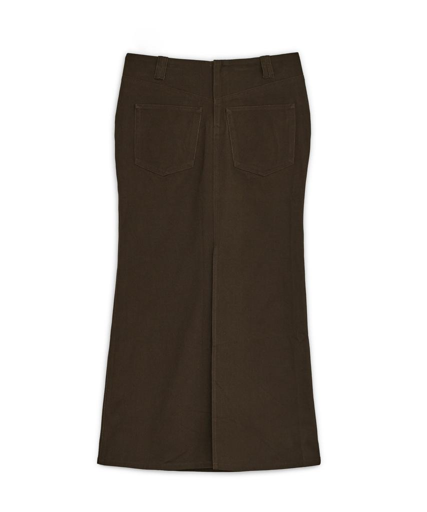 Sunburn Project Double Pocket Cotton Maxi Skirt, Brown