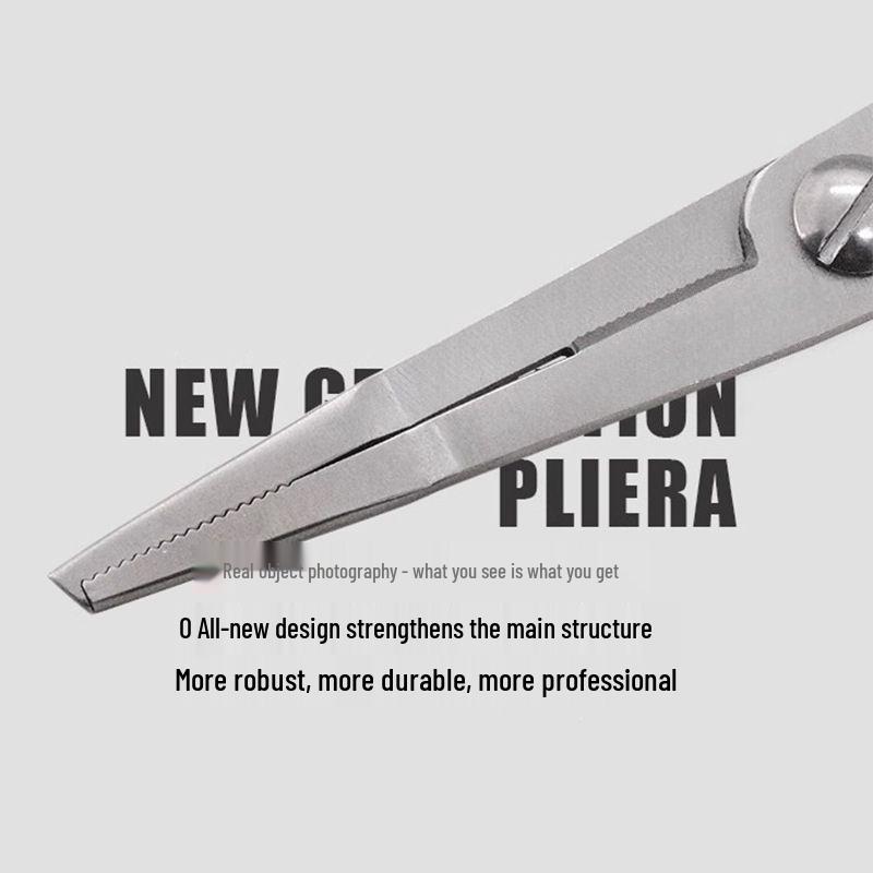 Stainless Steel Multi-function Fishing Pliers: Scissors, Hook Removal, PE Line Cutting, Hook Tying, Fish Control.