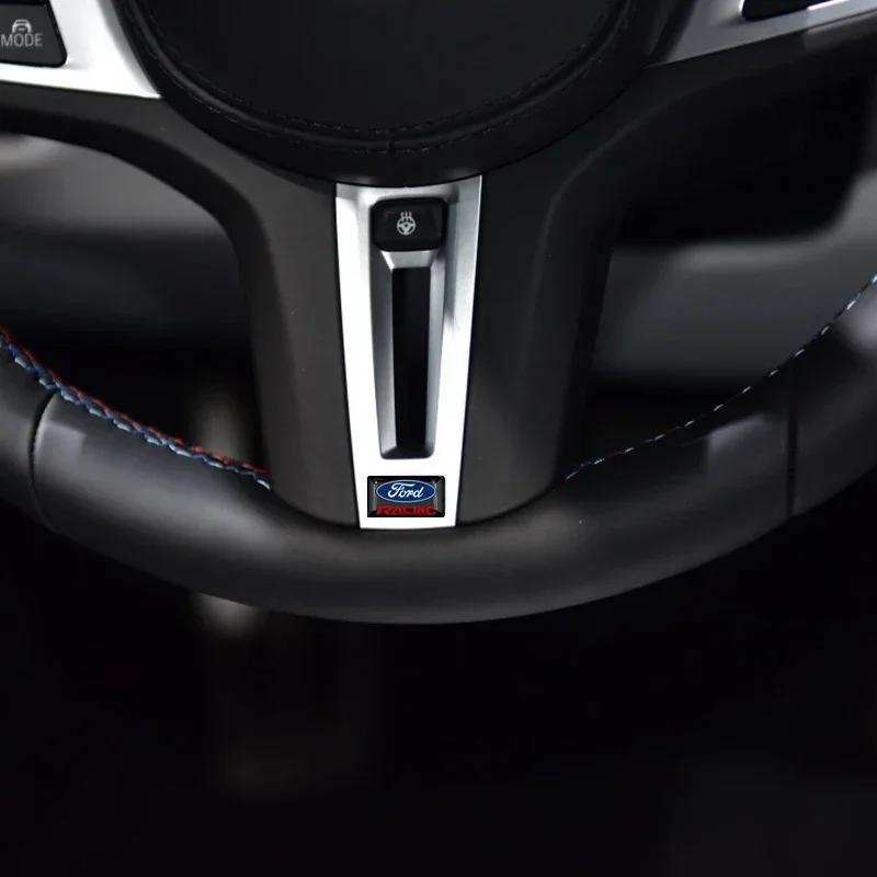 Car Sticker Ford 10PCS Car Steering Wheel Button Multimedia Sticker Logo Decals For Ford Fiesta EcoSport Escort Focus 1 2 3 Mk2