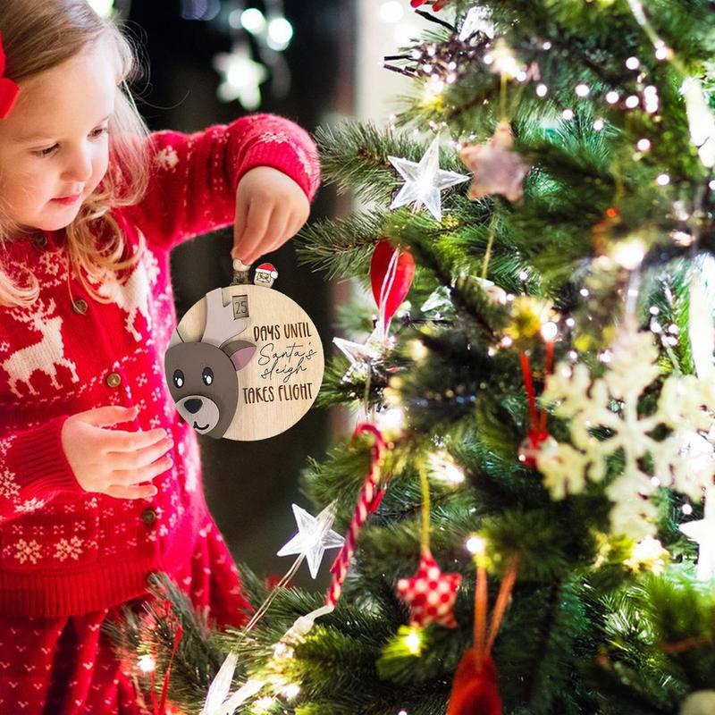 Christmas Countdown Decoration 25 Days Christmas Countdown Pendant 3D Winter Decoration Sliding Ornament For Home Decoration