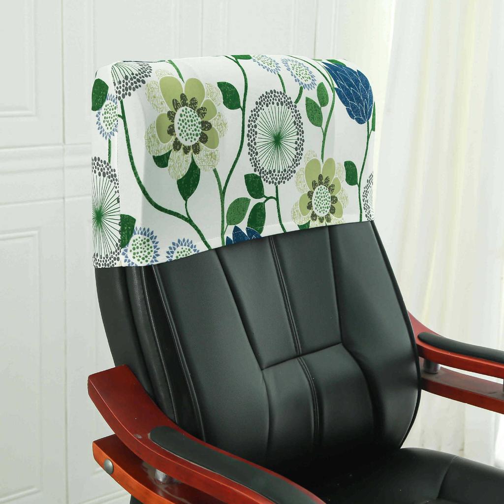 Elastic Boss Chair Headpillow Case Office Chair Cover Swivel Chair Headpillow Case Computer Chair Headpillow Seat Dustproof Head Cover