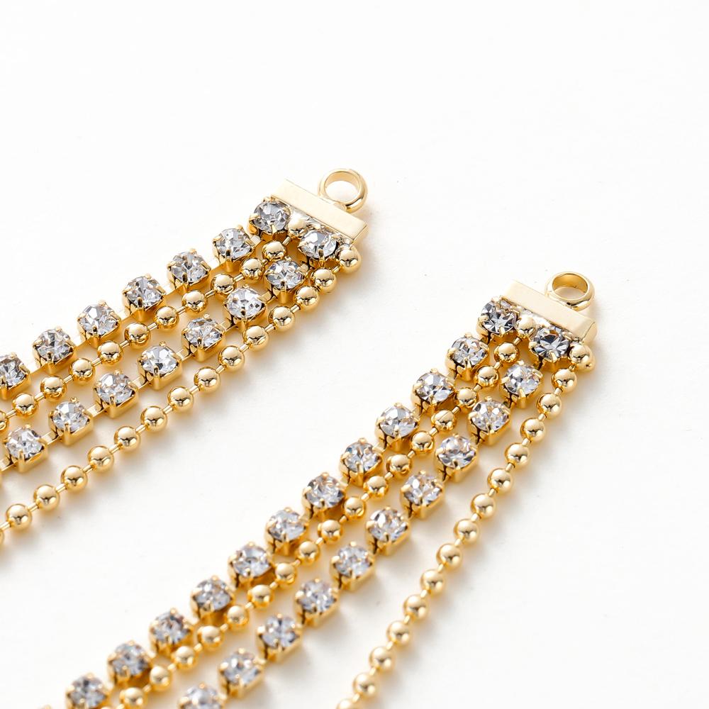 1Pair 14K/18K Gold Plated Brass Beads Chain Tassel Charm Pendant for Earrings Making DIY Earrings Accessories Supplies