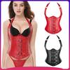 European & American Sexy Leather Corset: Steel Boned Rivet Waist Cincher Body Shaper