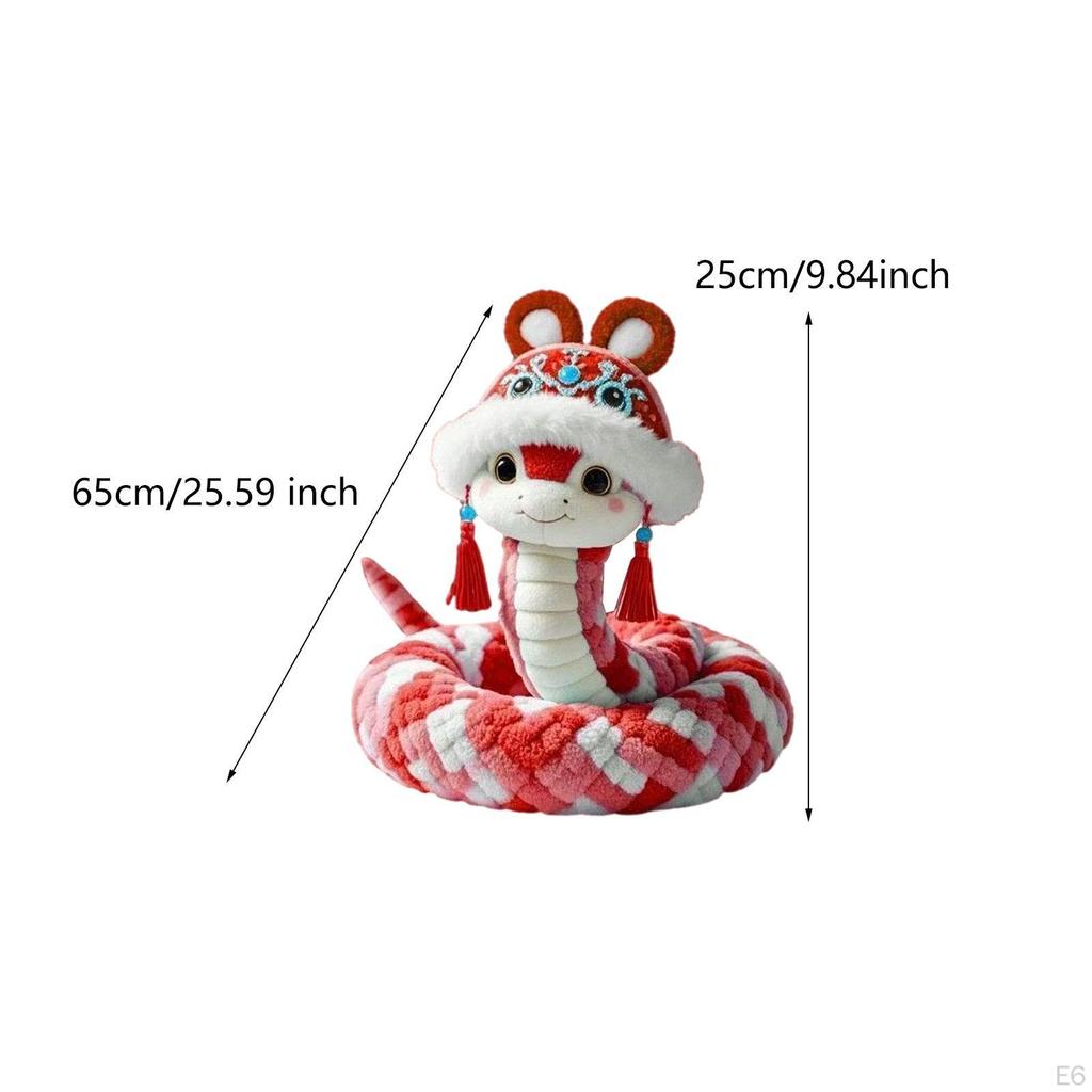 Chinese Year Snake Plush Toy Lucky Mascots for Living Room Dorm Home