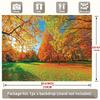 2D Bright Autumn Backdrop, Fall Forest Maple Trees Background for Outdoor Themed Events