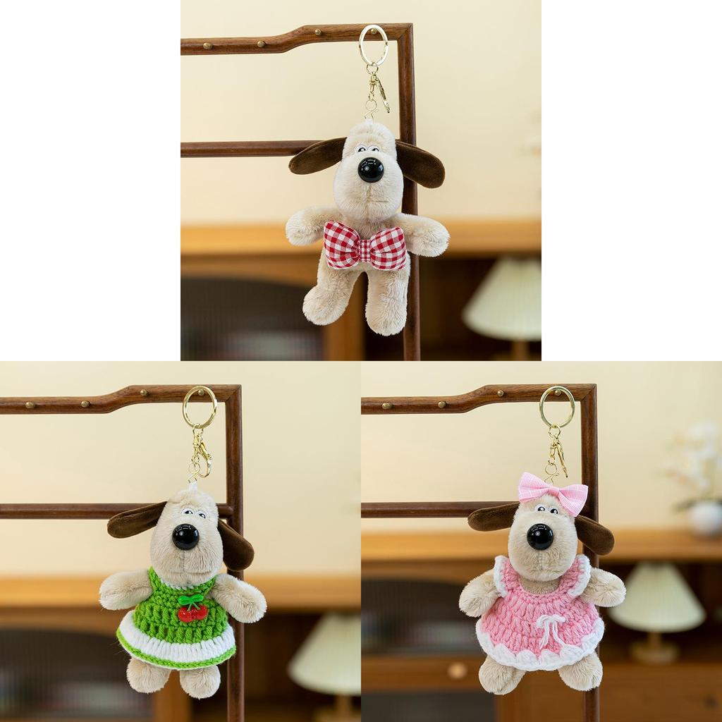 Stylish Plush Dog Keychain Featuring Short Plush Material Ideal For Gift Giving
