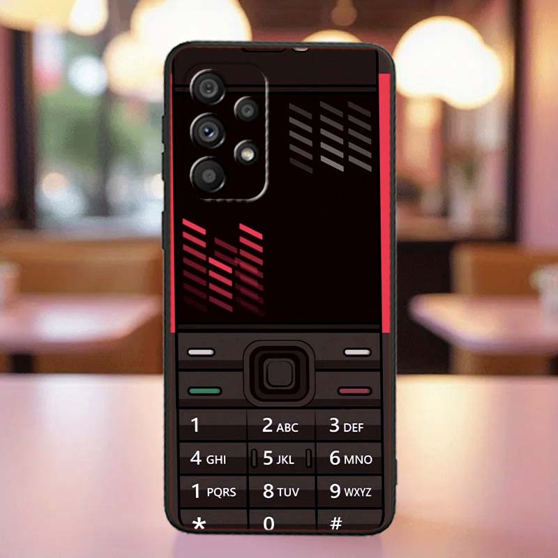 Luxury Vintage Phone Pattern Case For Samsung A41 A35 A34 A33 A32 A25 A24 A23 A21s A06 A05 A04 A03 Note 10 20 Ultra 5G Black