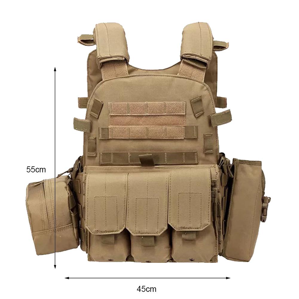 Adjustable 600D Nylon Camouflage Hunting Vest Multi-Functional Molle Chest Waistcoat for Men Women Outdoor Camping Travel Sports