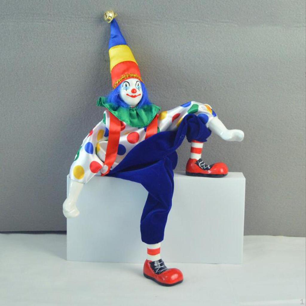 Clown Doll Figure Funny Harlequin Artware Valentine Gift Action Angle Model