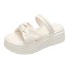 Platform Slippers Women's Summer Wear 2025 New Korean Version One-word Bow Temperament Casual Beach Shoes Comfortable