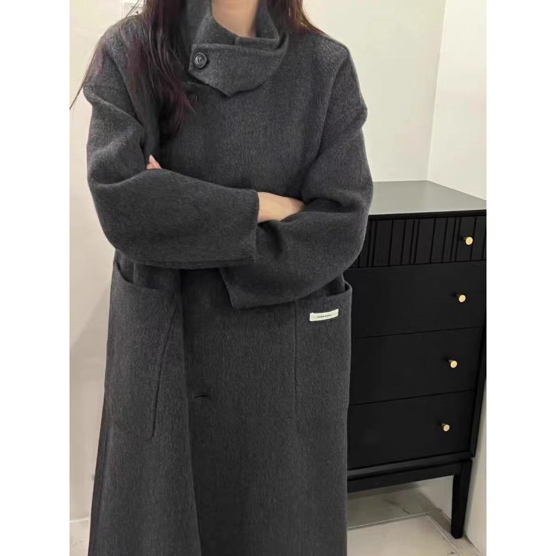 New Double-sided Wool Coat for Women Long Korean Style Casual Loose Woolen Coat