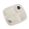 Four-Compartment Faux Porcelain Meal Tray - Melamine Square Fast Food Tray