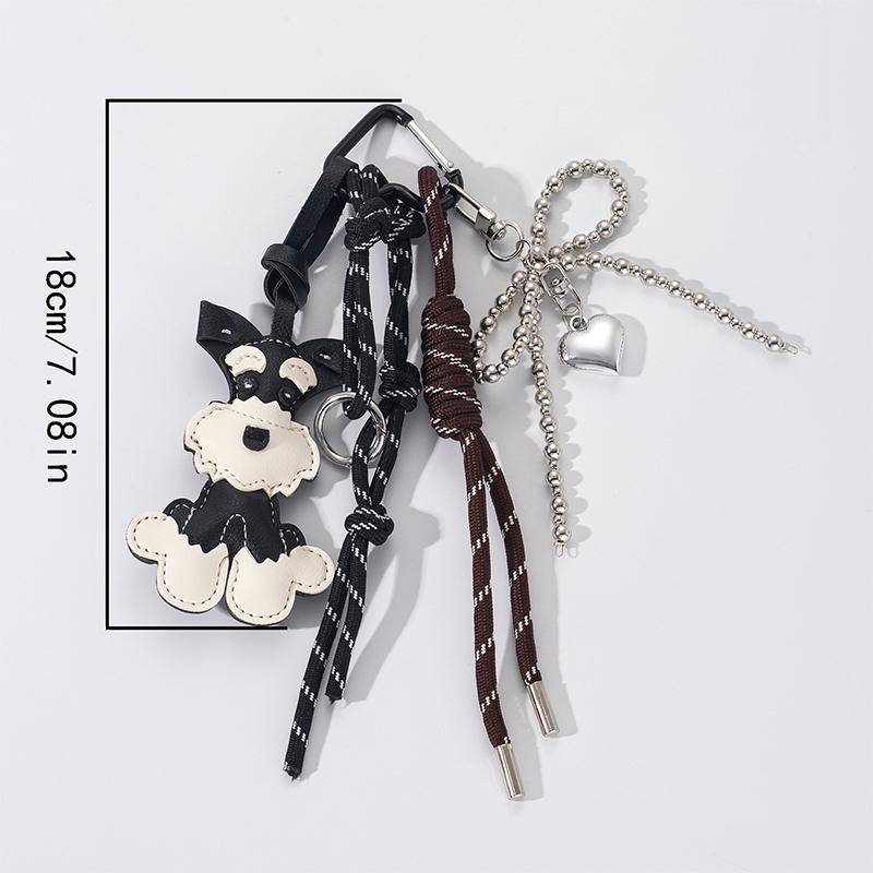 Yogodlns New Cute Puppy Shape Bow Handbag Pendant Fashion Woven Rope Versatile Backpack Pendant Versatile Bag Parts Accessories